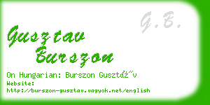 gusztav burszon business card